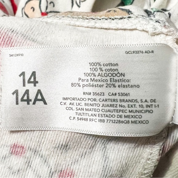 Carter’s Kids 2-Piece 100% Cotton Christmas Pajama Set - Santa, Size 14 - Picture 9 of 11